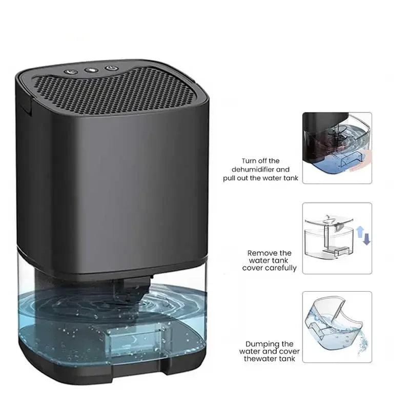 1000ML Portable Air Dehumidifier For Home Mute Moisture Absorbers Machine Air Dryer For Bedroom Office Kitchen Deodorizer Dryer