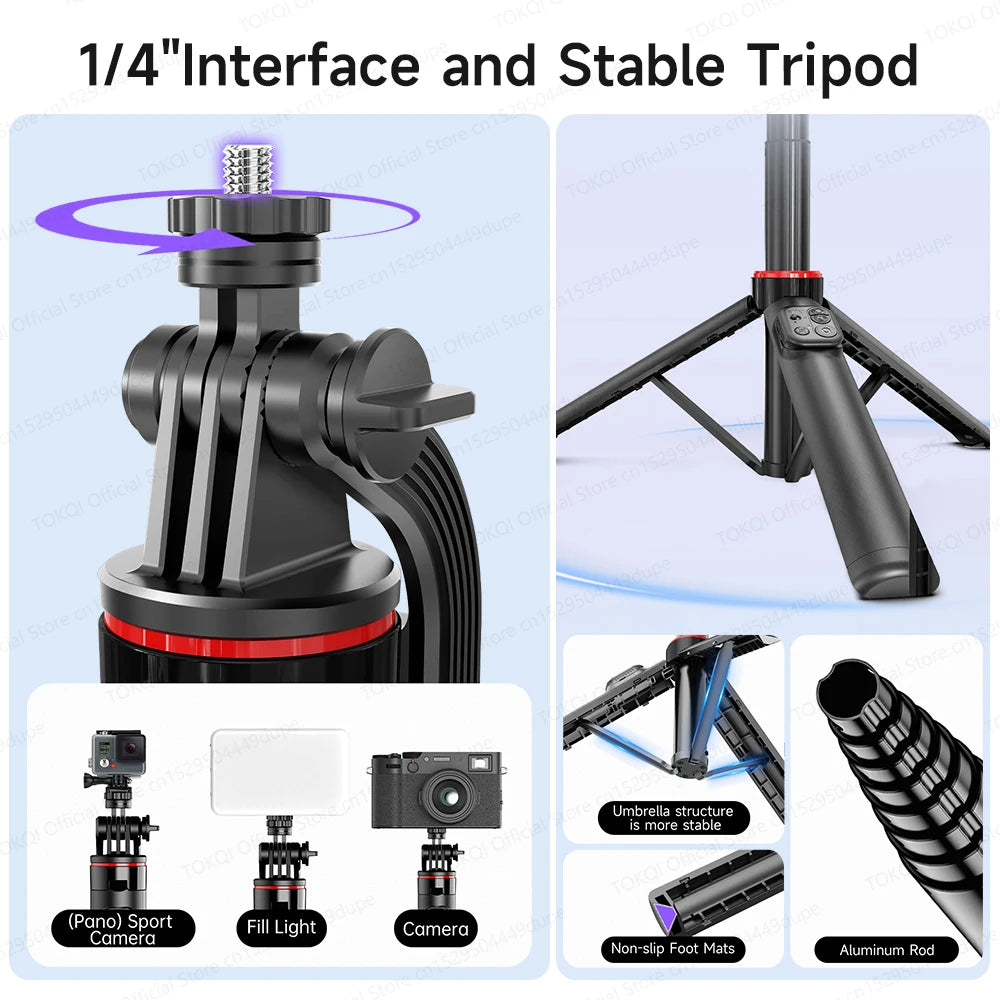 C22 AI Face Tracking Handheld Gimbal Stabiliser 360° Rotation Shoot Selfie Stick Tripod for Mobile Phone, 1/4'' Screw for Camera