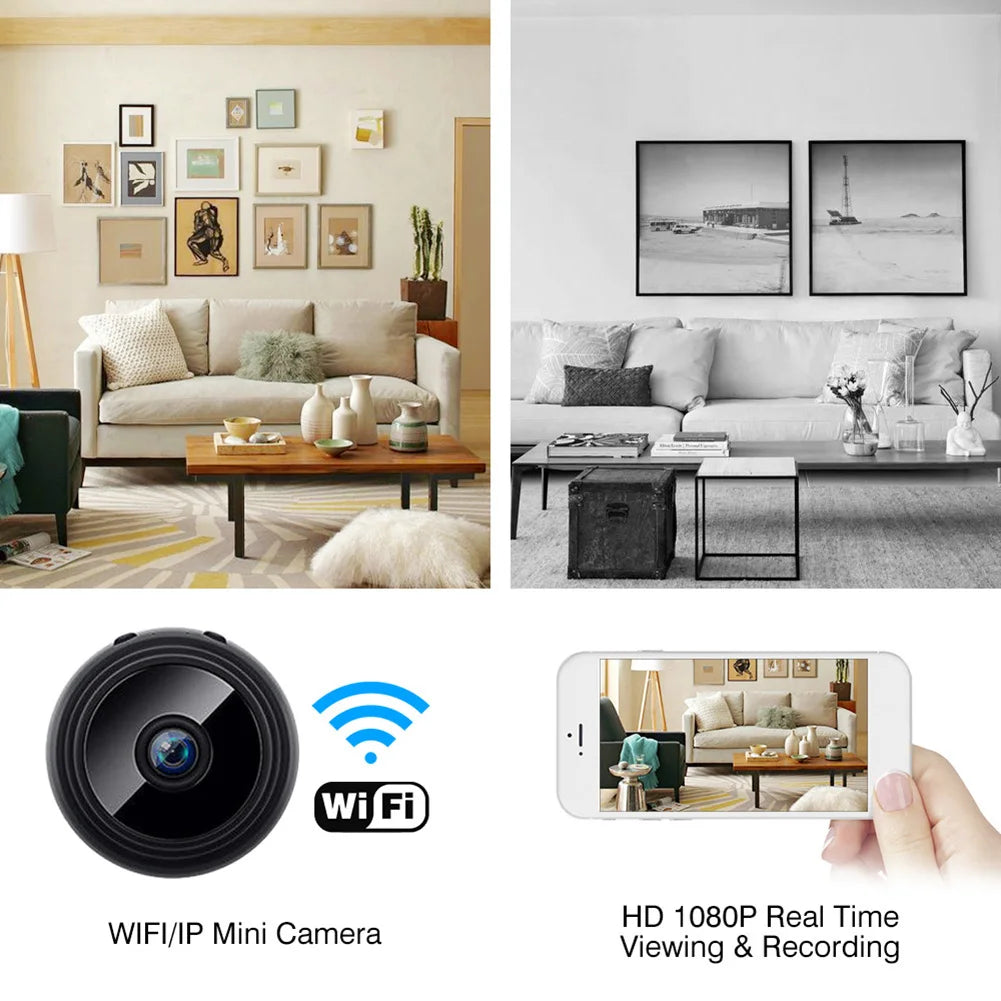 Mini Câmera A9 Original Sem fio 1080p Espiã Monitoramento Segurança Visão Noturna WiFi Camera Monitor Mobile Remote Camera